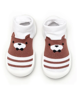 Komuello Infant Boys Breathable Washable Non-Slip Sock Shoes Big Bear