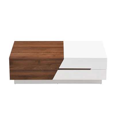 Modern Extendable Sliding Top Coffee Table With Storage