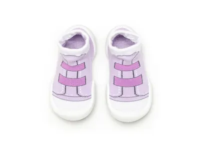 Komuello Infant Girl Breathable Washable Non-Slip Sock Shoes Walker - Violet