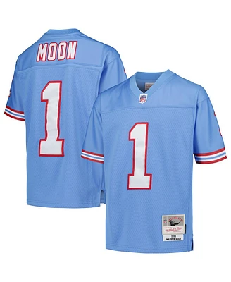 Big Boys Mitchell & Ness Warren Moon Light Blue Houston Oilers Gridiron Classics 1993 Retired Player Legacy Jersey