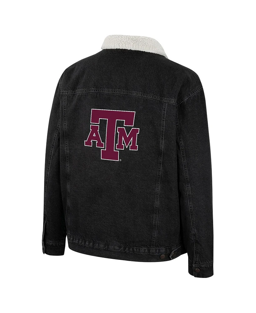 Men's Colosseum x Wrangler Charcoal Texas A&M Aggies Western Button-Up Denim Jacket