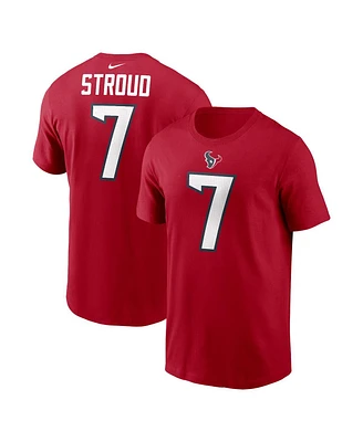 Men's Nike C.j. Stroud Red Houston Texans Player Name and Number T-shirt