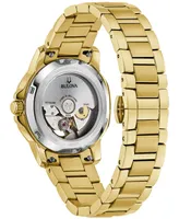 Bulova Women's Automatic Marine Star Diamond Accent Gold-Tone Stainless Steel Bracelet Watch 35mm