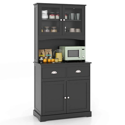 67'' Storage Cabinet Closet Kitchen Pantry Cupboard with Adjustable Shelves