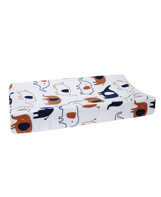 Lambs & Ivy Playful Elephant White/Blue Baby/Infant Changing Pad Cover