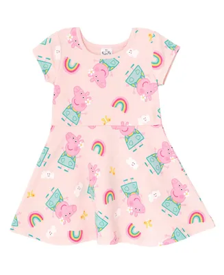 Peppa Pig Toddler Girls French Terry Skater Dress Pink