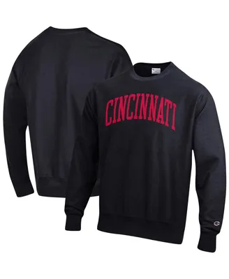 Men's Champion Black Cincinnati Bearcats Arch Reverse Weave Pullover Sweatshirt