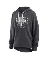 Women's Fanatics Charcoal Distressed Las Vegas Raiders Lounge Helmet Arch Pullover Hoodie