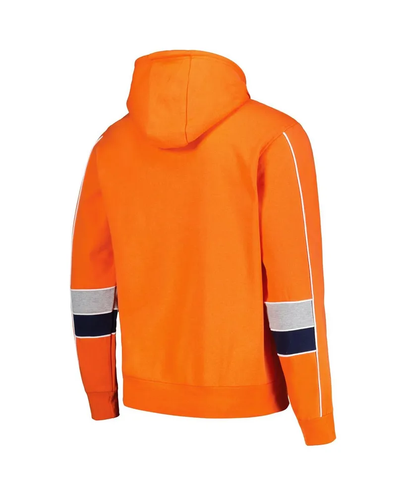Men's Starter Orange Denver Broncos Captain Pullover Hoodie
