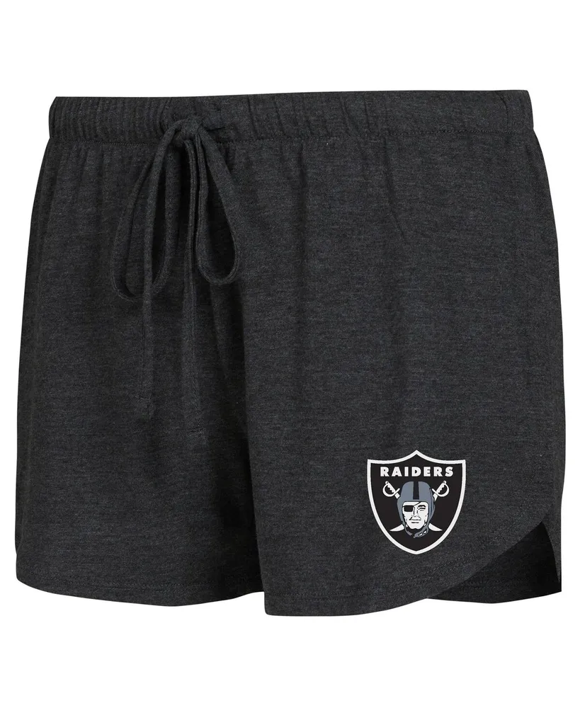 Women's Concepts Sport Black, Charcoal Las Vegas Raiders Raglan Long Sleeve T-shirt and Shorts Lounge Set