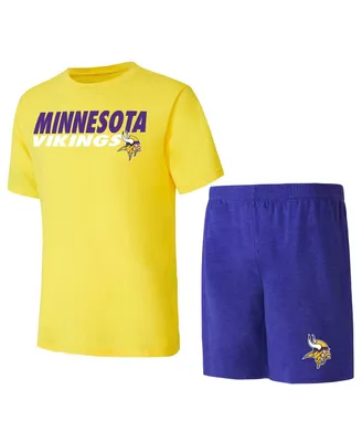 Men's Concepts Sport Purple, Gold Minnesota Vikings Meter T-shirt and Shorts Sleep Set