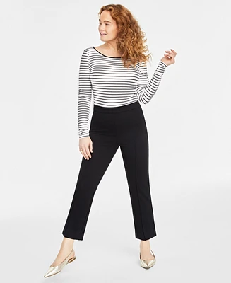 On 34th Women's Ponte-Knit Pull-On Ankle Pants, Regular & Short, Created for Macy's