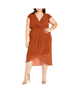 City Chic Plus Wrap Swing Dress