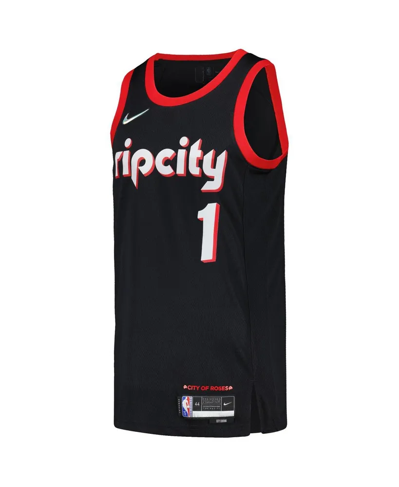Men's Nike Anfernee Simons Black Portland Trail Blazers Swingman Player Jersey - City Edition