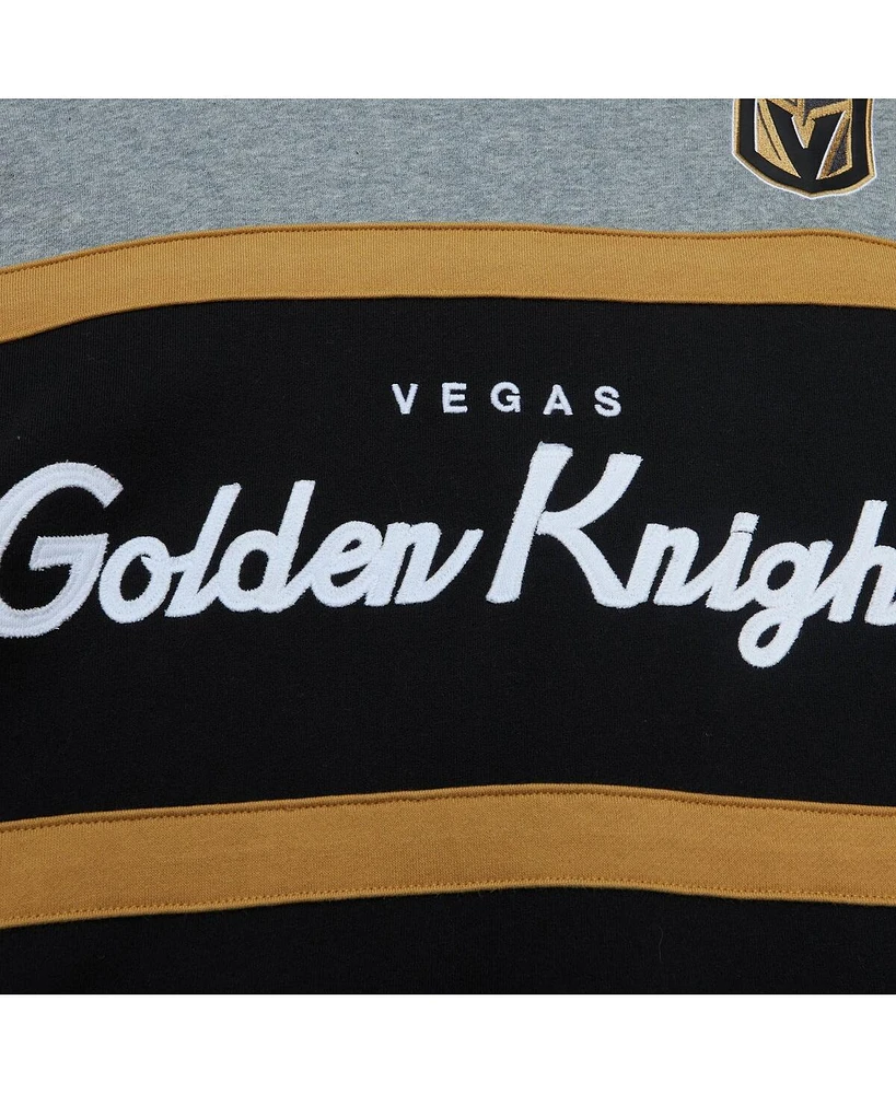 Men's Mitchell & Ness Black, Gray Vegas Golden Knights Head Coach Pullover Hoodie
