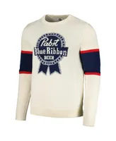 Men's American Needle Cream Pabst Blue Ribbon McCallister Pullover Sweater