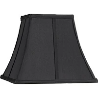 Medium Square Curved Black Lamp Shade 6" Top x 11" Bottom x 9.75" Height (Spider) Replacement with Harp and Finial - Springcrest