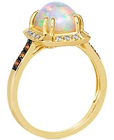 Le Vian Neopolitan Opal (1-5/8 ct. t.w.) & Diamond (1/5 ct. t.w.) Halo Ring in 14k Gold