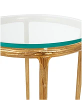 Rosemary Lane 18" x 18" x 23" Aluminum Textured Glass Tabletop Accent Table