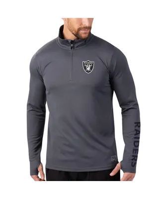 Men's Msx by Michael Strahan Charcoal Las Vegas Raiders Half-Zip Hoodie