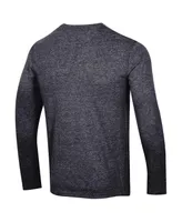 Men's Champion Heather Black Distressed Philadelphia Flyers Multi-Logo Tri-Blend Long Sleeve T-shirt