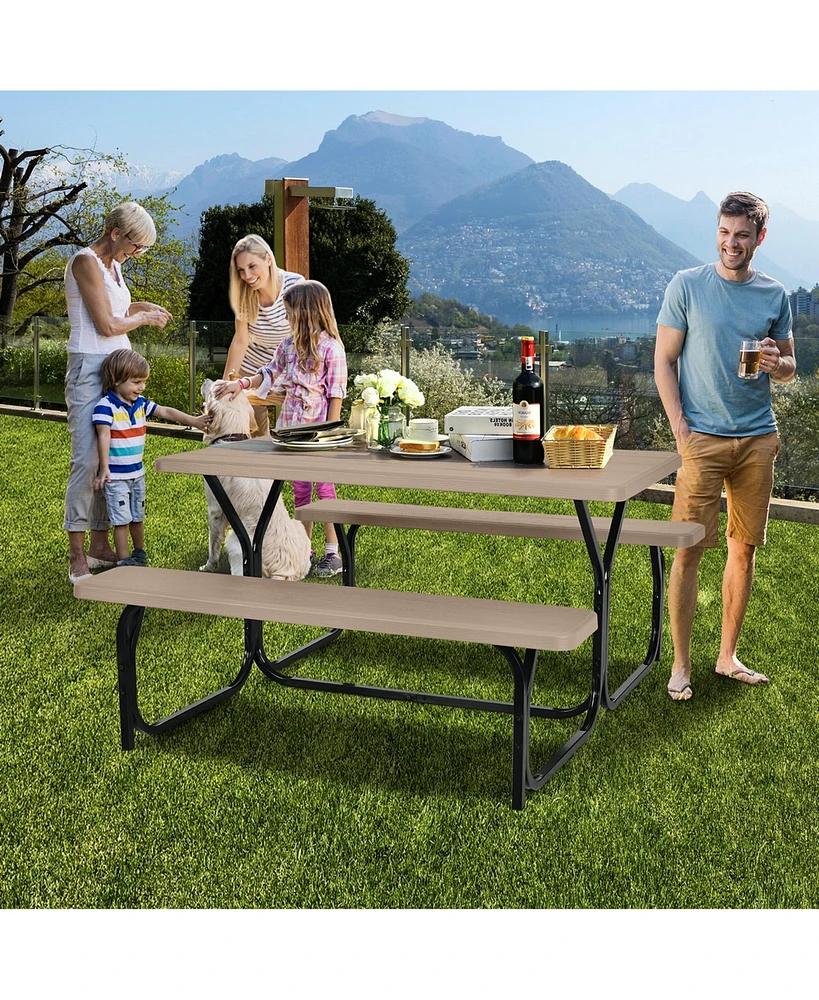 Picnic Table Bench Set Outdoor Backyard Garden Party Dining All Weather
