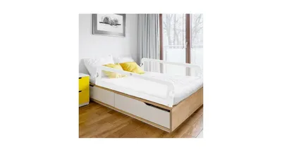 Slickblue Extra Long Foldable Bed Guard Rail for Children, Easy to Install and Store