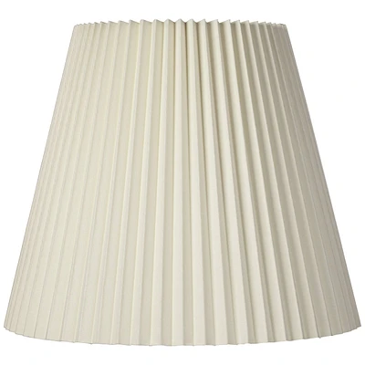 Springcrest 10" Top x 17" Bottom x 14 1/2" High x 14 3/4" Slant Lamp Shade Replacement Large Ivory White Bell Round Traditional Pleated Spider Harp Fi