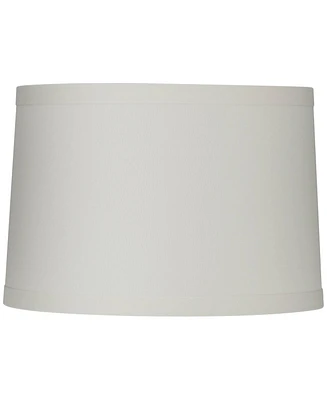 Off-White Linen Large Drum Lamp Shade 15" Top x 16" Bottom x 11" High (Spider) Replacement with Harp and Finial - Springcrest