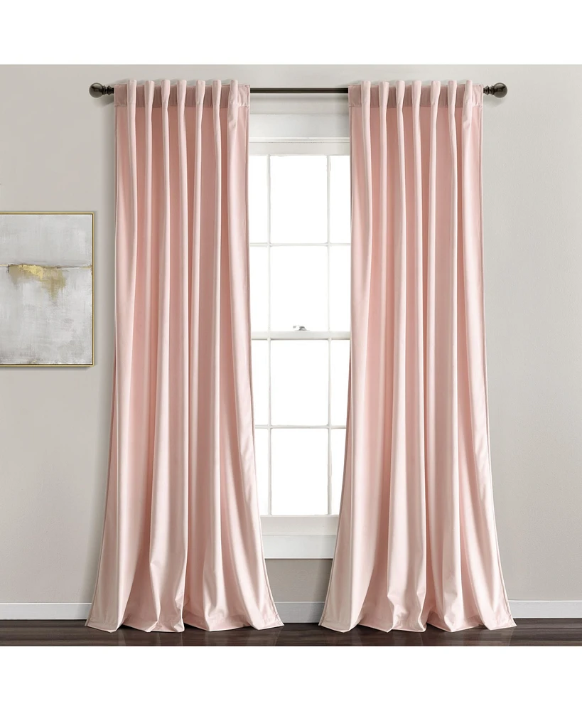 Lush Decor Prima Velvet Solid Light Filtering Back Tab/Rod Pocket Window Curtain Panels