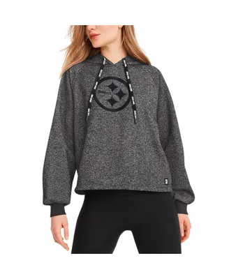 Women's Dkny Sport Black Pittsburgh Steelers Debbie Dolman Raglan Pullover Hoodie