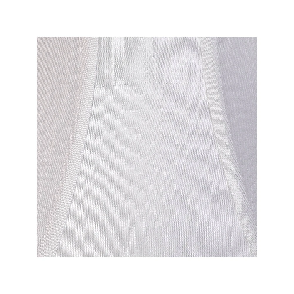 White Small Bell Lamp Shade 6" Top x 12" Bottom x 9" Slant x 8.5" High (Spider) Replacement with Harp and Finial - Springcrest
