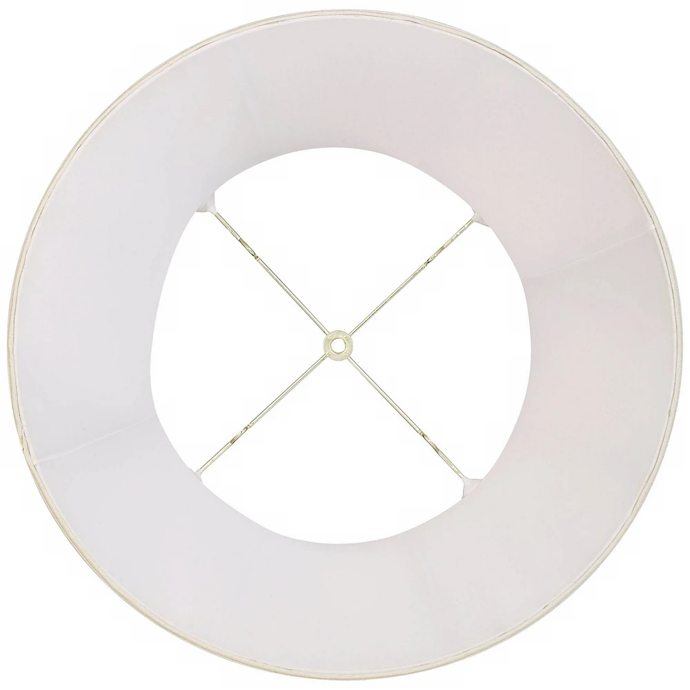 Creme Large Lamp Shade 13" Top x 19" Bottom x 11" Slant x 11" High (Spider) Replacement with Harp and Finial - Springcrest