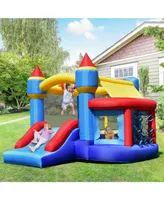 InflatableBounce House Castle Slide Bouncer Kids Shooting Net/Without Blower