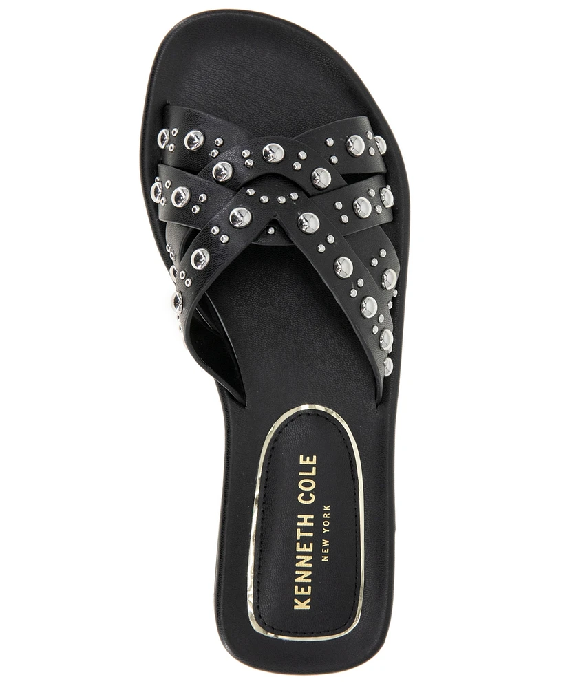 Kenneth Cole New York Women's Jula Stud Slip On Flat Sandals