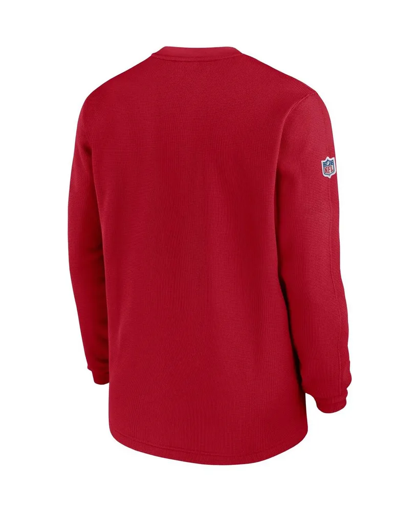 Men's Nike Red Tampa Bay Buccaneers 2023 Sideline Throwback Heavy Brushed Waffle Long Sleeve T-shirt