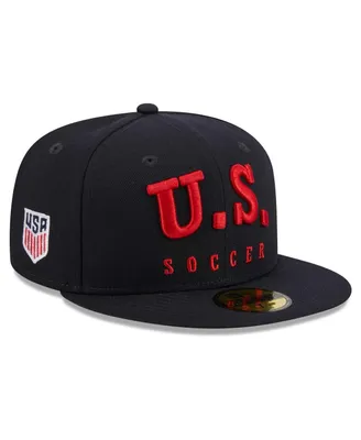 Men's New Era Navy Usmnt Text 59FIFTY Fitted Hat