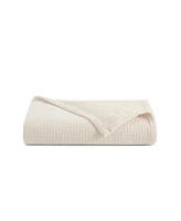 Host & Home 100% Cotton Basketweave Blanket, Lightweight 300GSM, 5 Color Options, Full/Queen - 90x90