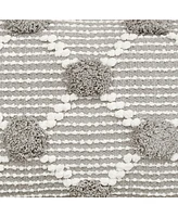 Josie Boulder Pillow Gray 14" x 22" Rectangle Soft Woven Pillow For Couch Sofa Bed Chair Cotton