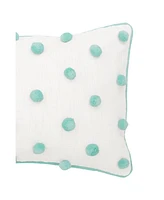 14" x 22" Surf Dot Rectangle Oblong Tufted Accent Throw Pillow