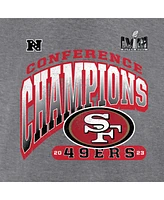 Women's Fanatics Heather Gray San Francisco 49ers 2023 Nfc Champions Hail Mary Tri-Blend 3/4-Sleeve V-Neck T-shirt