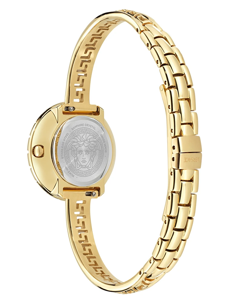 Versace Women's Swiss Gold Ion Plated Stainless Steel Bangle Bracelet Watch 28mm