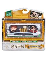 Harry Potter, Micro Magical Moments Year 2 Flying Car Figure Set with Harry, Ron, Hedwig Display Case
