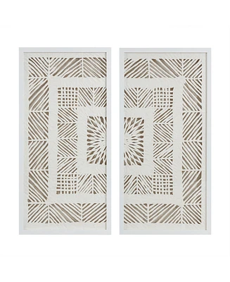 Madison Park Tala Framed Geometric Rice Paper Panel 2-Pc. Shadowbox Wall Decor Set