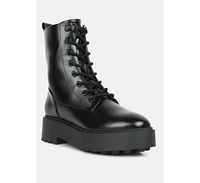 molsh faux leather ankle biker boots
