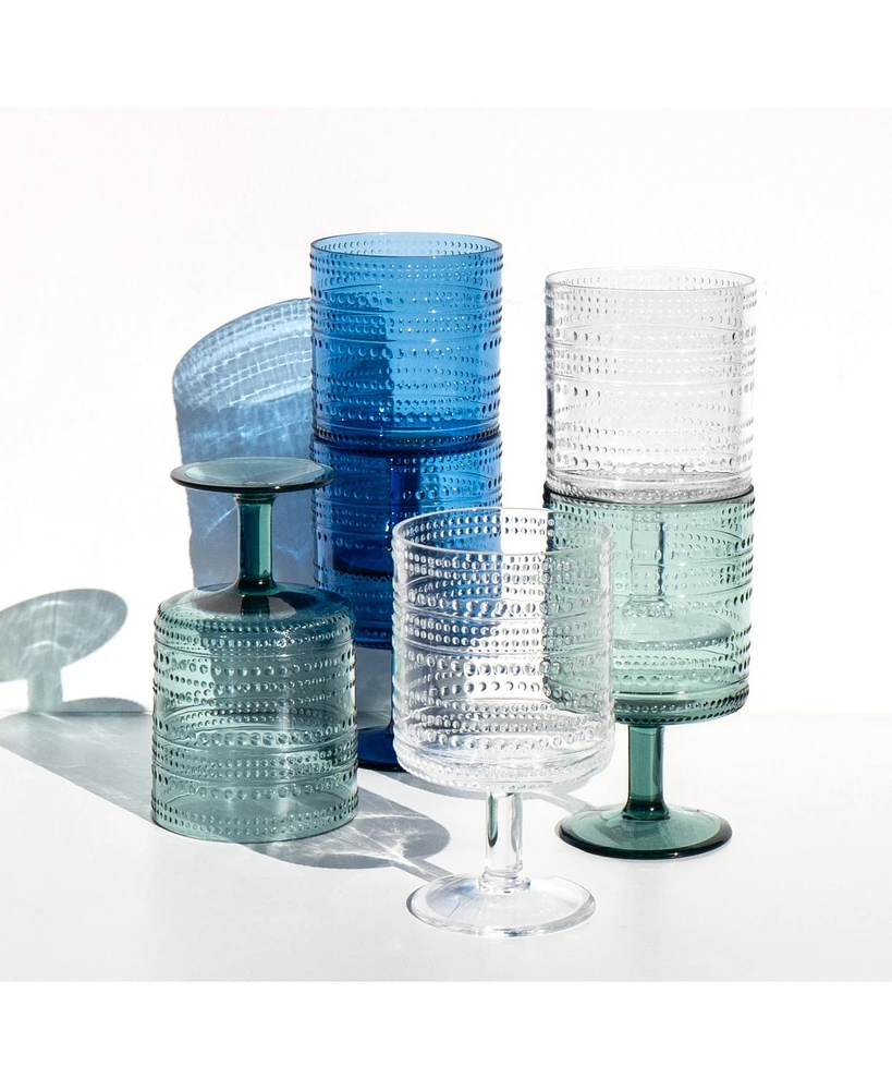 Abode Homewares Beaded Stacking Goblets 14.8 oz, Set of 6