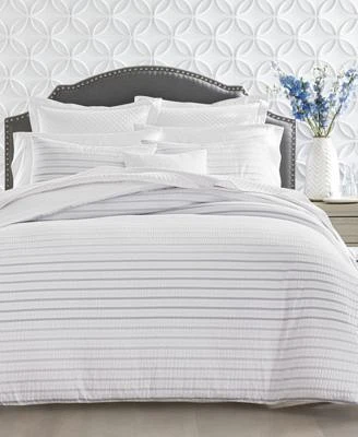 Last Act Charter Club Seersucker Ombre Stripe Duvet Cover Set Exclusively At Macys