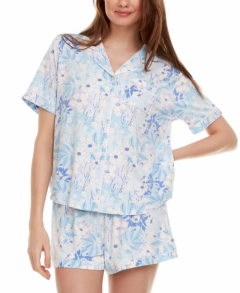 Flora by Flora Nikrooz Women's 2-Pc Gabriella Printed Shorty Pajamas Set