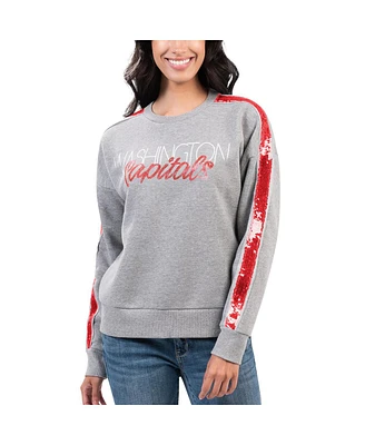 Women's G-iii 4Her by Carl Banks Gray Washington Capitals Penalty Box Pullover Sweatshirt