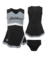 Girls Toddler Black Las Vegas Raiders Cheer Captain Dress with Bloomers